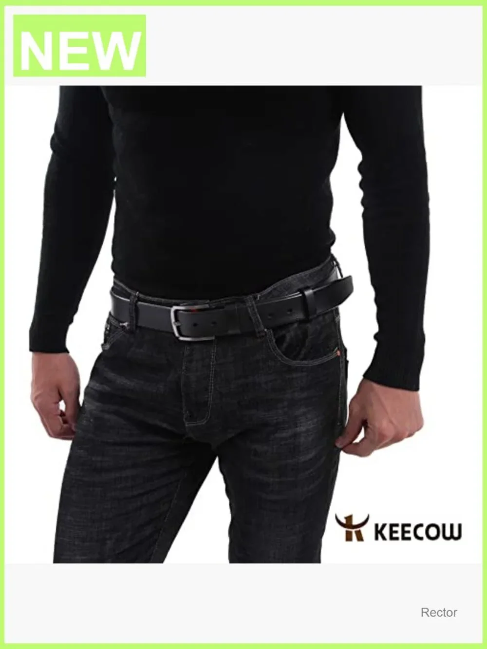 Italian Cow Leather Belt With Anti-Scratch Buckle, Packed in Box